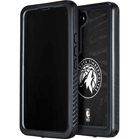 NBA Minnesota Timberwolves Black Animal Print Galaxy S24 Plus Waterproof Case
